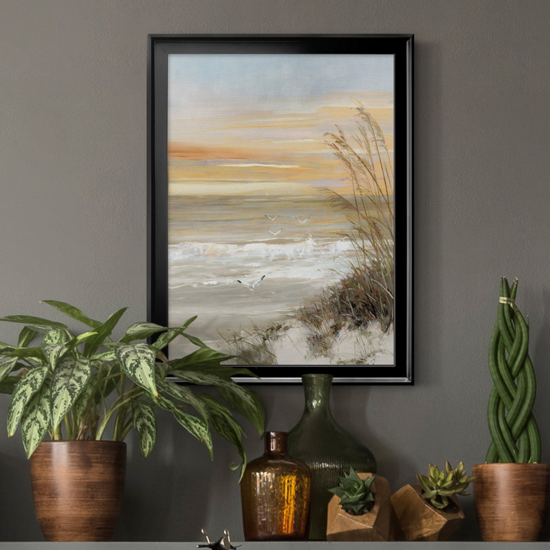Summer Solstice - peinture encadrée, H 30,5 po x l 22,5 po x P 1,5 po, Toile avec cadre noir, Pas de tapis