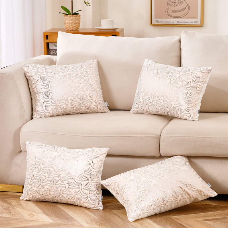 Coussins décoratifs en velours, Blanc, Housse de coussin seulement - sans coussin