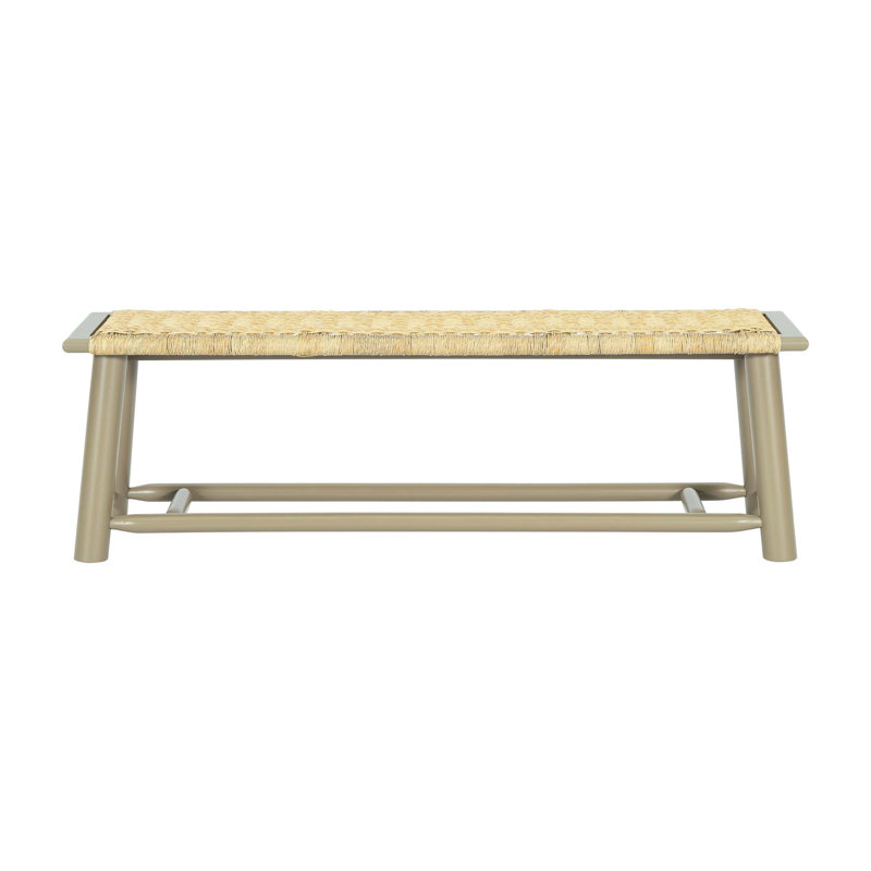 Banc en bois massif Farmhouse Modern - 59 po intérieur et extérieur couvert, Doré