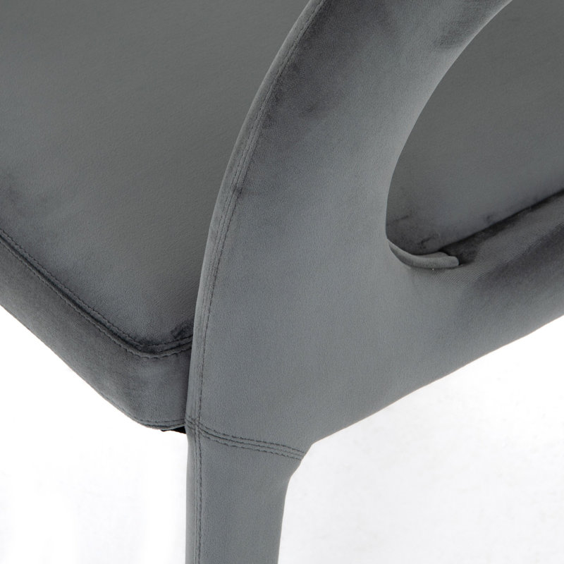 Hawkins Standard Upholstered Arm Chair, Charcoal Velvet