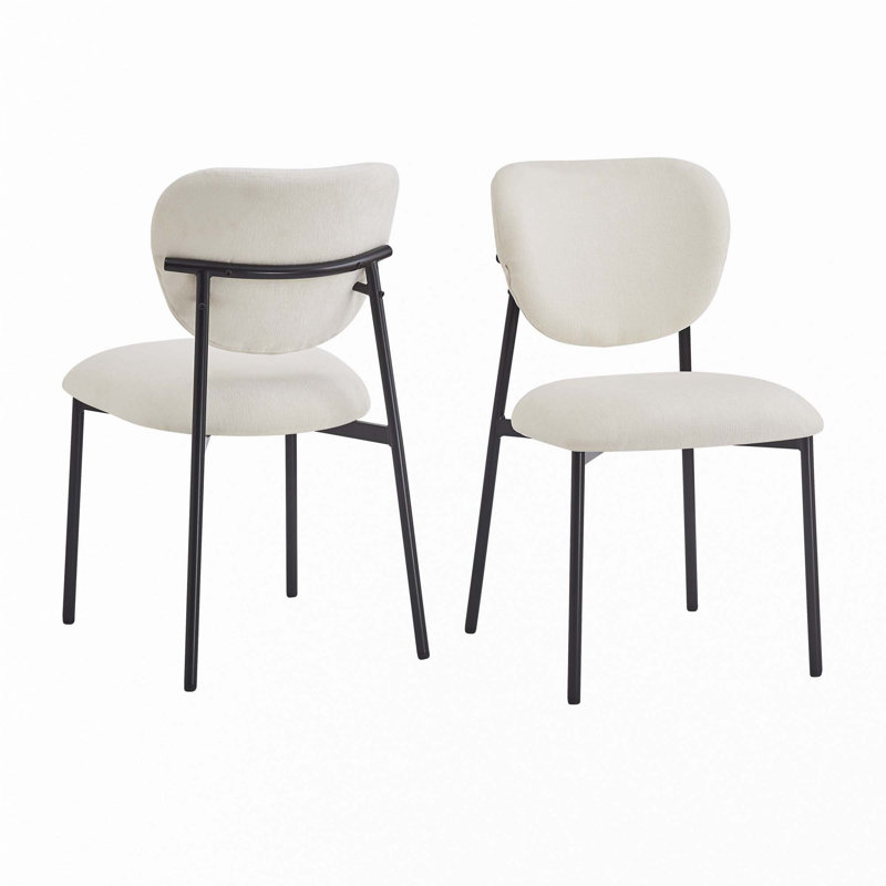Chaises de salle à manger rembourrées avec pieds en métal (ensemble de 2)