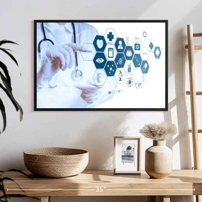 Technologie médicale avancée, 25 po x 17 po, Cadre flottant noir