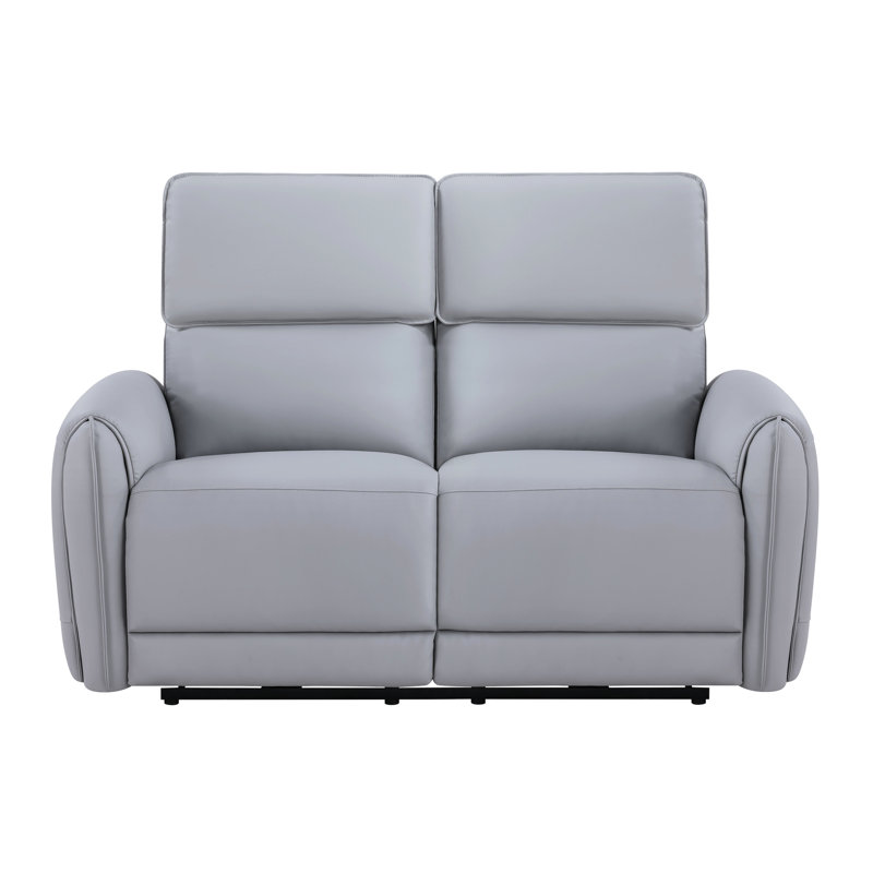 Cuir synthétique gris Power Motion, coussins serrés, ressorts ensachés, siège de 44 po de largeur, capacité de poids du produit de 220 lb avec mouvement, port type C, structure intérieure en bois, profondeur de 22 po, profondeur de 39 po