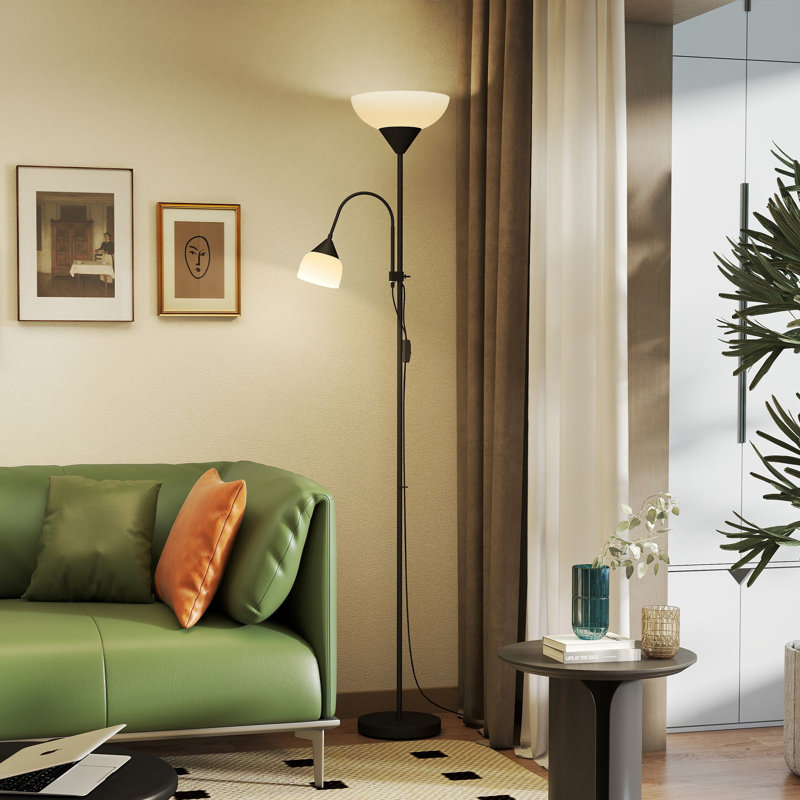 179.5cm Torchiere Floor Lamp, Black