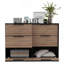 Commode double 4 tiroirs Maryland, chambre, noir / pin-1908533562