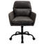 Chaise de bureau de couleur grise, hauteur réglable, cuir synthétique, structure en métal haute résistance et sièges confortables pour la chambre à coucher-453126009