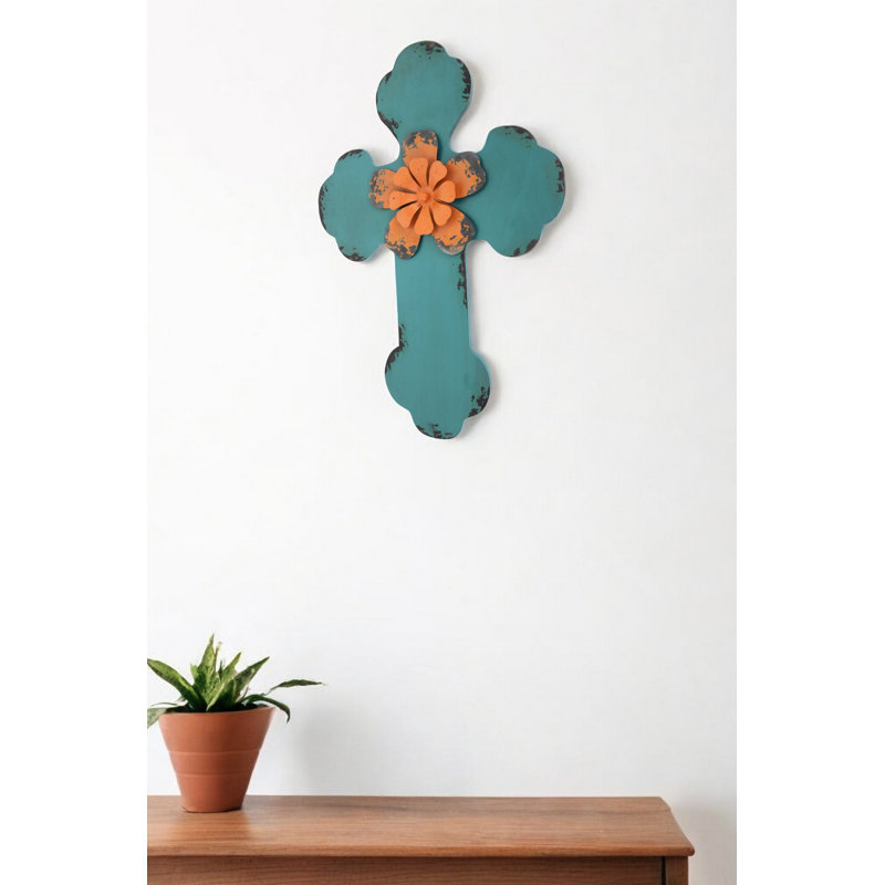 Blue Wood Hanging Dimensional Sculpture