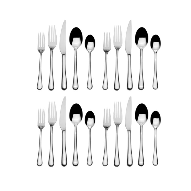 Mikasa Aster 20 Piece Flatware Set, Service For 4, 18/0 Stainless Steel