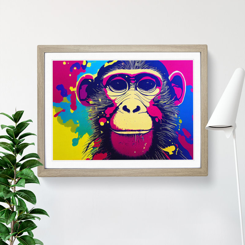 Monkey Splash Vol.2 Abstract - Framed Print, 34cm H x 46cm W x 2cm D, Oak Framed