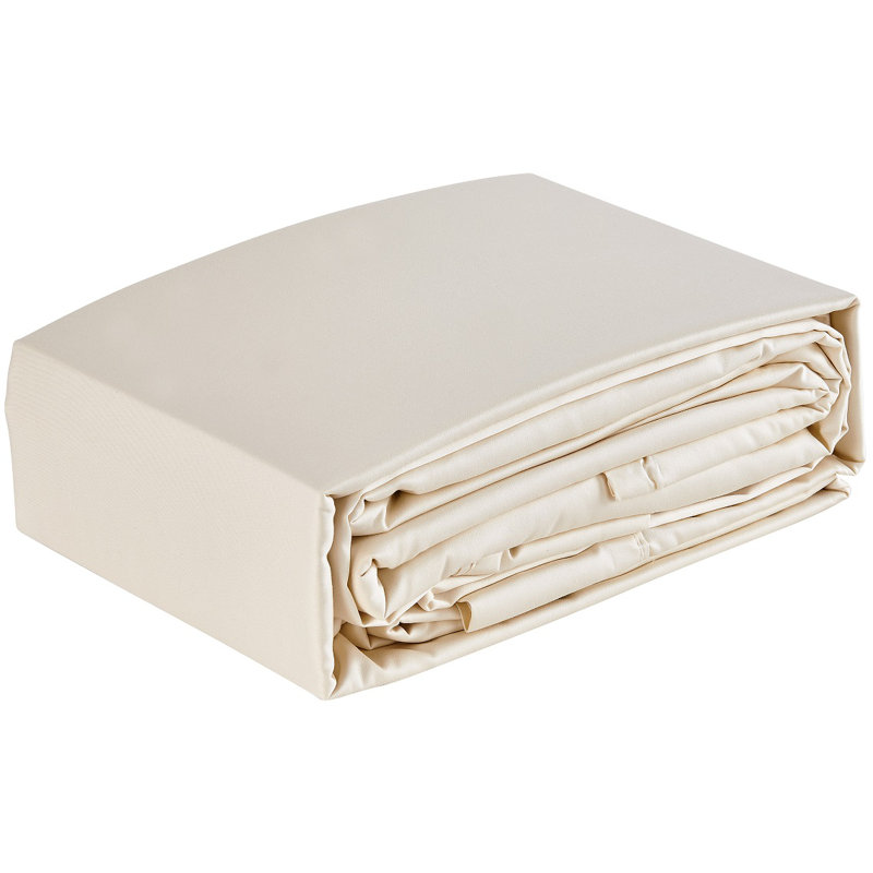 Ensemble de draps 100% coton 300 fils mySraps, Naturel, Ensemble de draps pour lit simple avec deux taies 