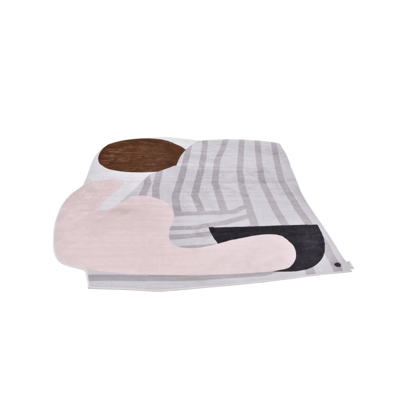 Machine Woven Grey/Pink Indoor Rug, Novelty 140 x 200cm