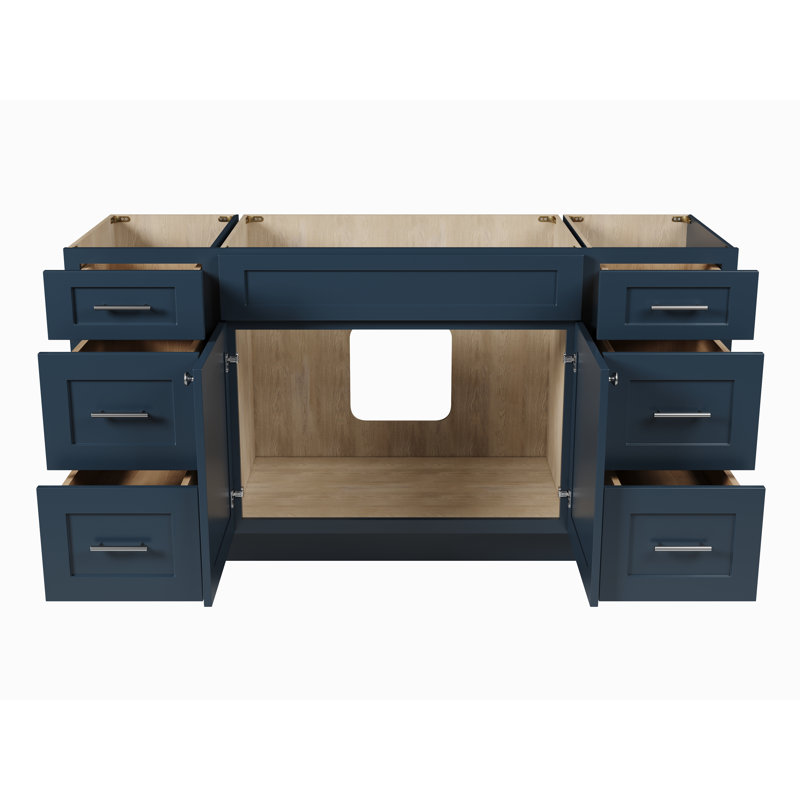 Base de meuble-lavabo simple 66 po Disar, Bleu