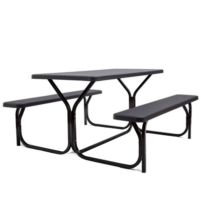 HDPE Picnic Table with Metal Base