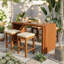 Ensemble de 5 barres de patio en bois d'acacia naturel