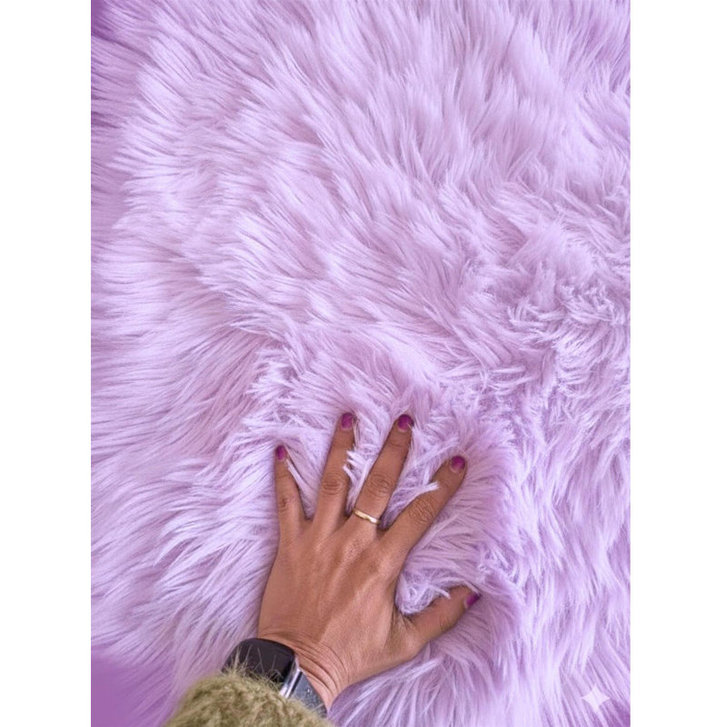 Novelty 60 cm x 90 cm Faux Fur Area Rug, Purple