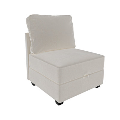 Fauteuil sans accoudoirs avec rangement, module de siège simple de canapé modulaire