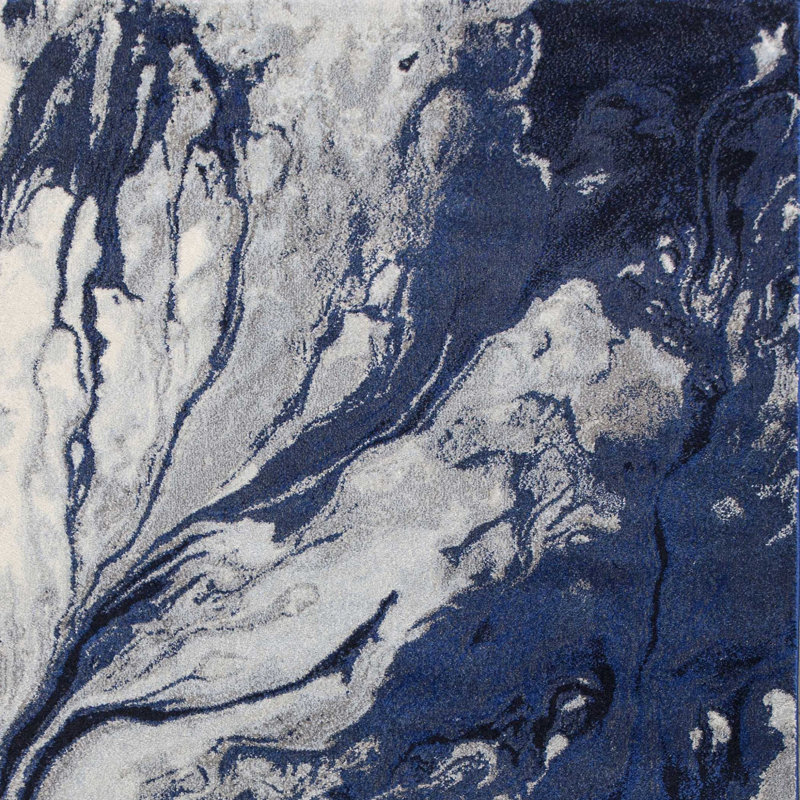 Illusions Abstract Area Rug, Rectangle 9'10" x 13'2", Blue