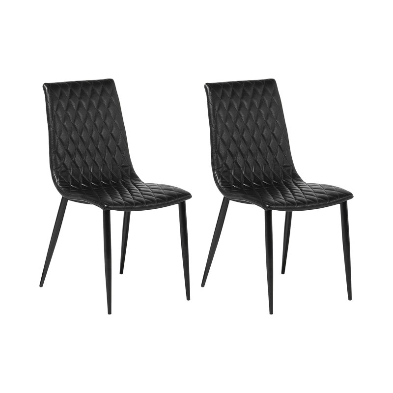 Riceboro 44cm H Upholstered Side Chair, Black