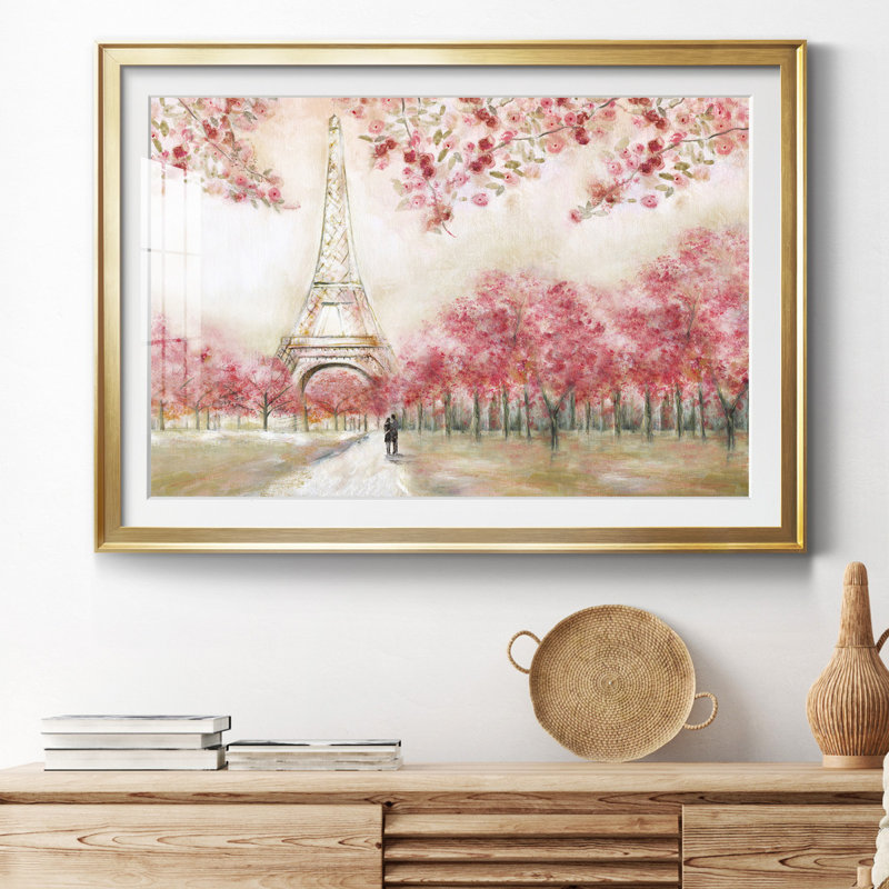 Printemps à Paris - cadre photo, H 22,5 po x l 30,5 po x P 1,5 po, Gold Framed Paper
