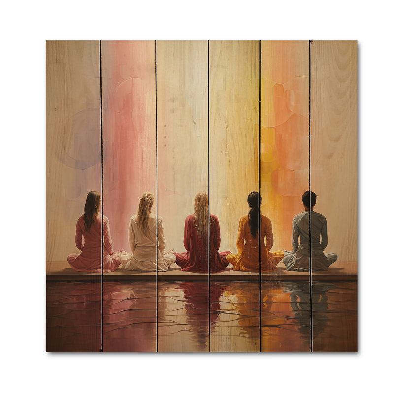 Yoga Asanas méditatifs sur bois, H 30 po x l 30 po x P 0,78 po