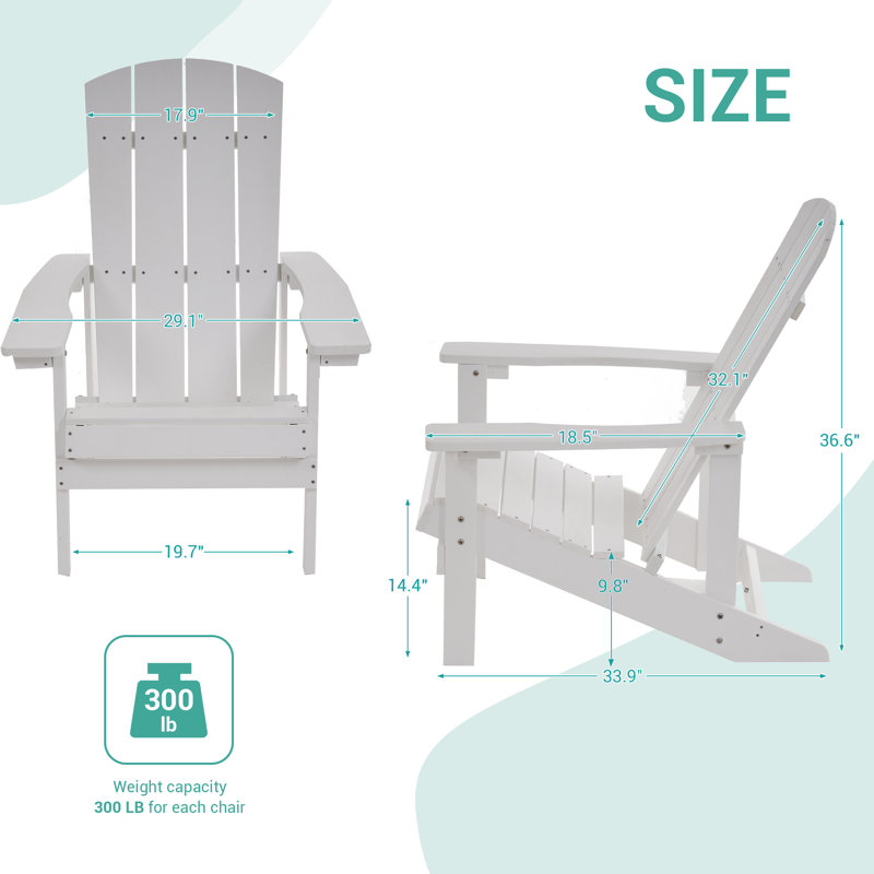 Lamonica HIPS Adirondack Chair, White