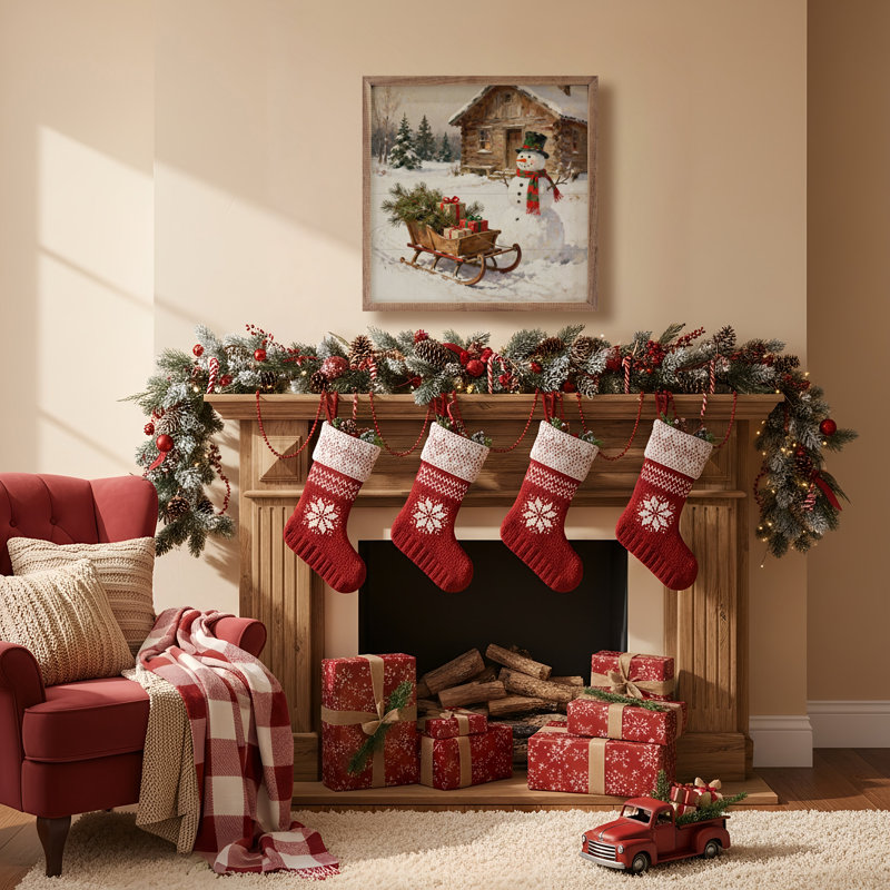 Snowman With Sleigh, H 24 po x l 24 po