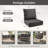 Outdoor Chair Cushions, 24" X 23" High-Density Foam Deep Seat Patio Cushions With Olefin Fabric & Removable Zipper Cover, Outdoor Furniture Replacement Cushions Set Of 3 For Chair Sofa Couch-590594312