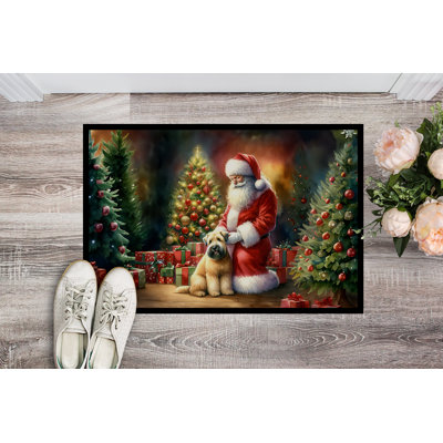 Wheaten Terrier and Santa Claus Doormat