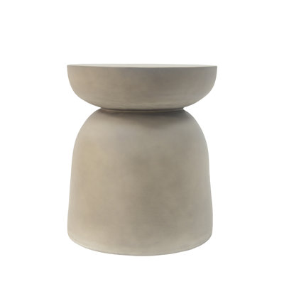 Saish Outdoor Lightweight Concrete Side Table