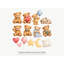 Teddy Bear Wall Decals, Set of 14 Peel and Stick Nursery Wall Stickers, Satin Finish Removable Kids Room Wall Art, 20"W x 20"H (50 x 50 cm)-1172762436