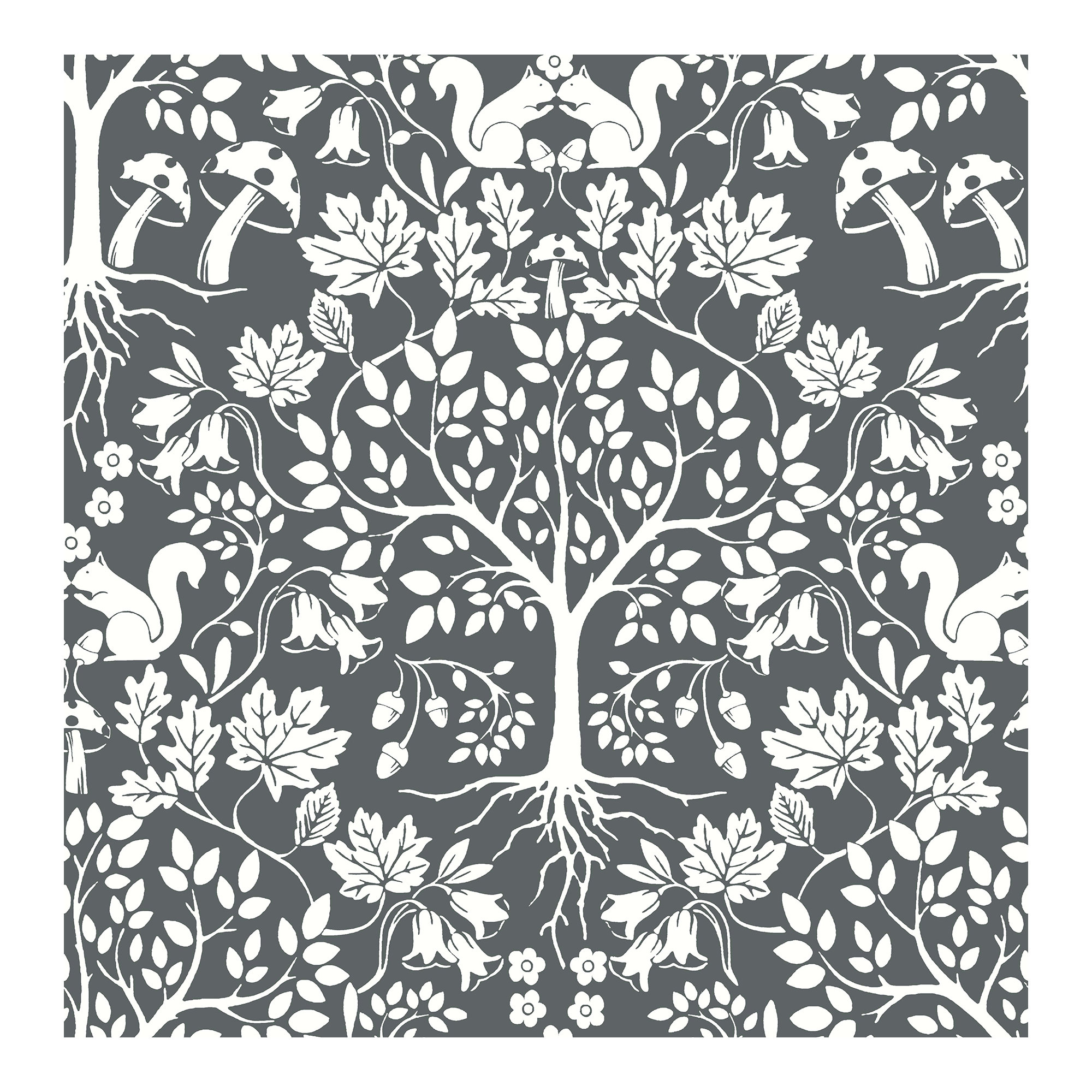 Aimon Floral Wallpaper, Gray