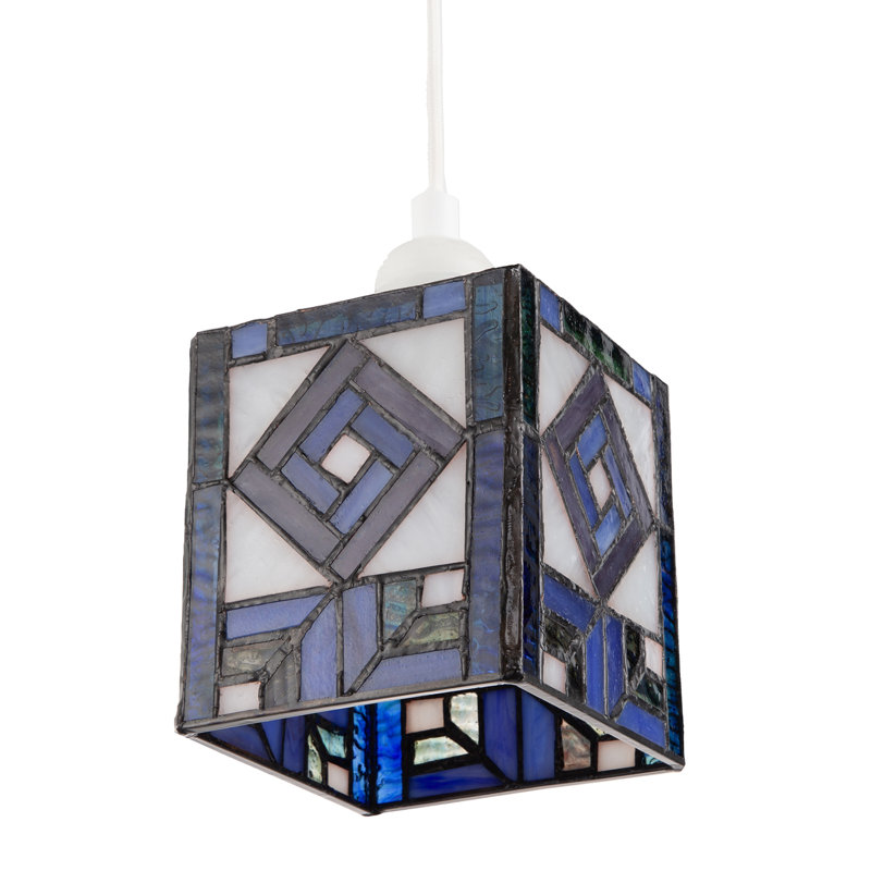12cm H Glass Square Pendant Shade ( No Direct Attachment Method ) in Purple