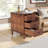 11.8" Solid Wood Narrow End Table Coffee Table, Fully Assembled Bedside Table with 3 Drawers for Small Spaces