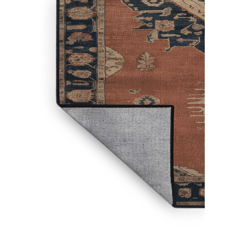 Machine Washable Overdyed Brown Area Rug