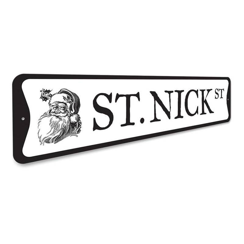 Plaque en aluminium St. Nick Street, H 6 po x l 24 po x P 0,06 po