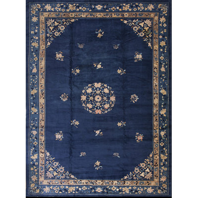 Tapis chinois en laine noué à la main antique des années 1920
