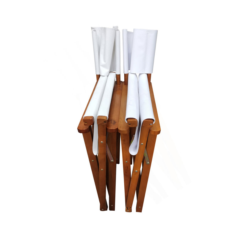 Folding Chair Wooden Director Chair Canvas Folding Chair  Folding Chair  2Pcs/Set   Populus + Canvas , Natural