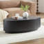 Table basse ovale de luxe moderne, pièce décorative élégante pour le salon, sans assemblage-129464783
