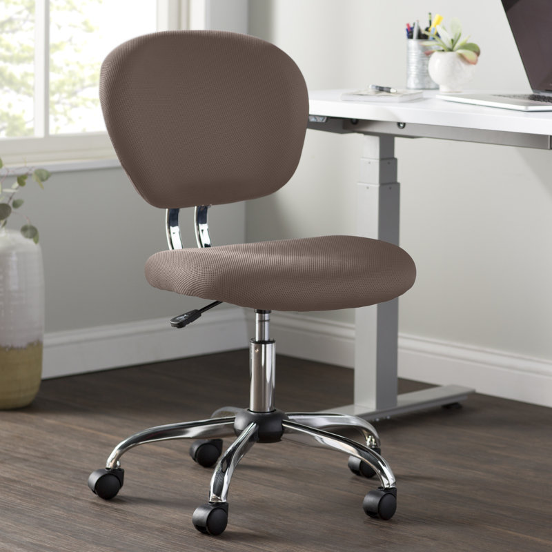 Mid-Back Mesh Padded Swivel Task Office Chair, Coffee, No