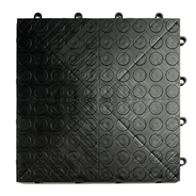 Motif de garage GarageDeck, carrelage de garage modulaire anti-dérapant durable et modulable, noir