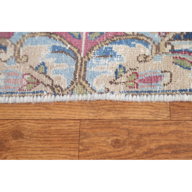 Tapis unique en laine noué à la main de style années 1940 de 9 pi 3 po x 12 pi 10 po rouge Shontee