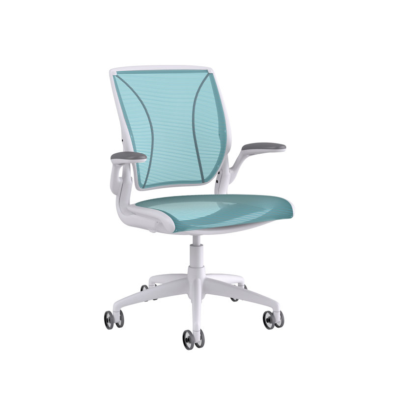 World Mesh Task Chair, Fixed, White, White