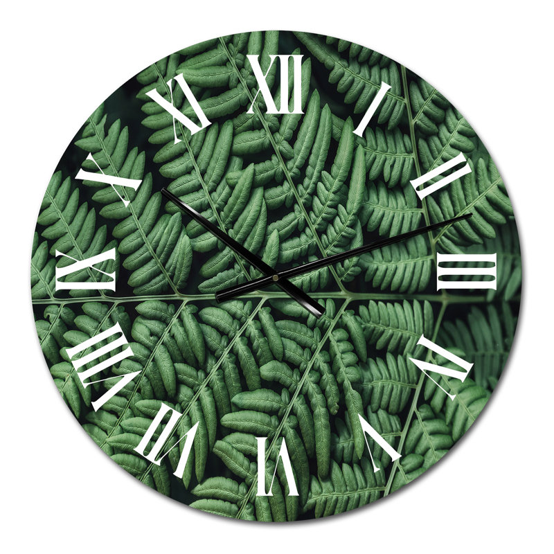 Fougères dans la nuit - horloge murale tropicale, Petit