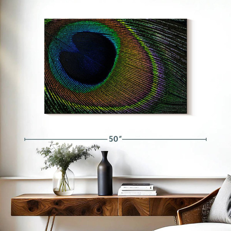 Brampt Peacock Plummage, 26" H x 39" W