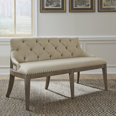 Aisja Upholstered Shelter Dining Bench - Brown