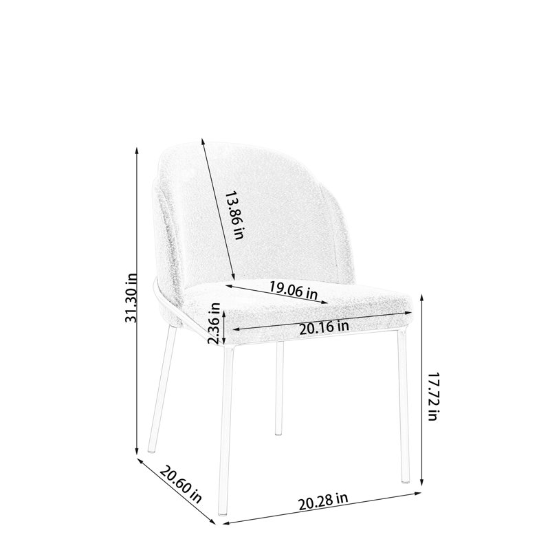 De 2 chaises de salle à manger. Siège brun rembourré avec pieds noirs. Dossier ergonomique incurvé. Tissu. Structure en fer. 30 po Hauteur X 20,91 Largeur 22,48 Profondeur 2, et noir. Chaise confortable,