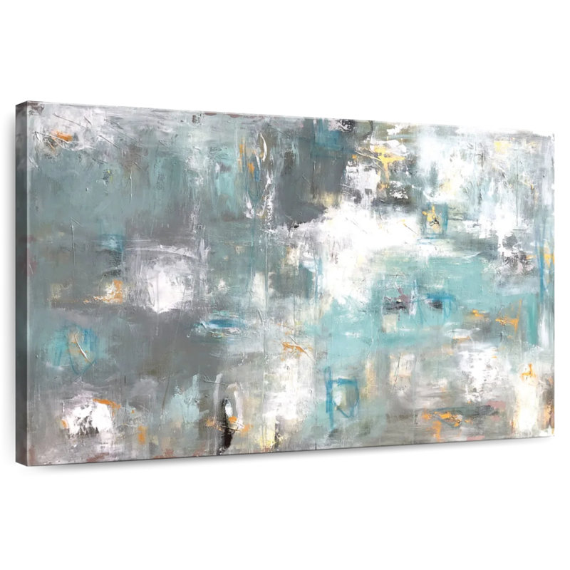 Avery Grey Aqua Gold Illusion, 32'' H x 48'' W