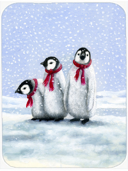 Caroline's Treasures Penguins Glass Cutting Board