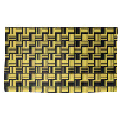 Rayures tressées jaunes Tapis décoratif