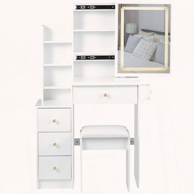 Small Vanity with Bedside Cabinet and Built-In Power Station
